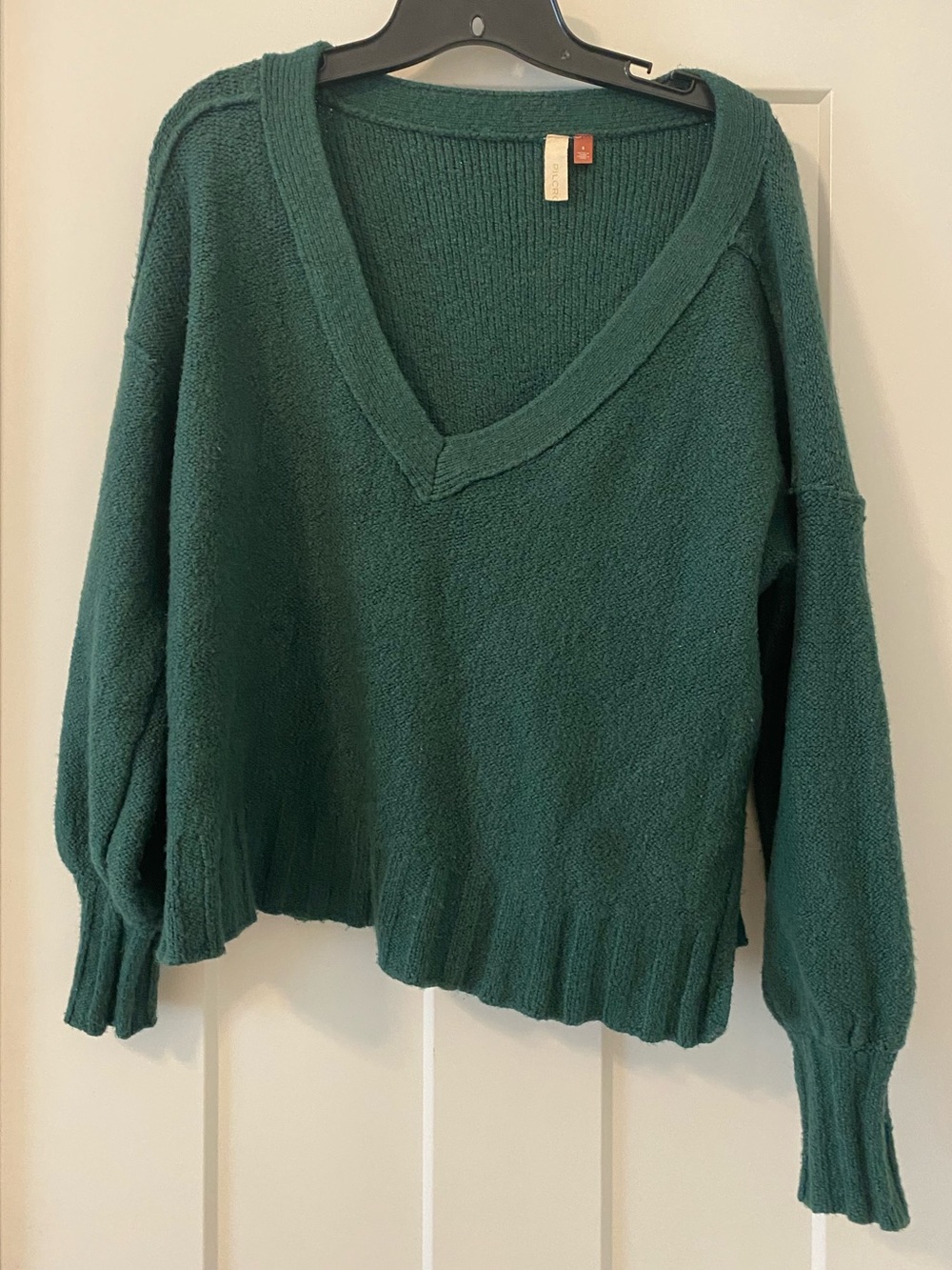 Anthropologie Pilcro V Neck Green Knit Sweater